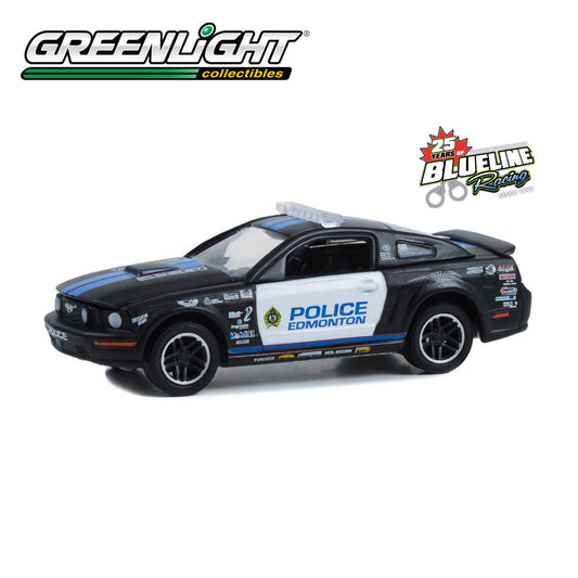 GREENLIGHT 2009 Ford Mustang GT - Edmonton Police, Edmonton, Alberta, Canada - Blue Line Racing 25 Years 1:64 - 30370