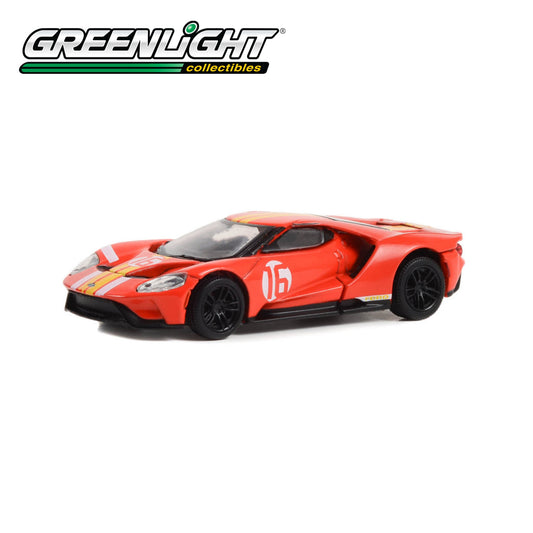 GREENLIGHT 2022 Ford GT - Alan Mann #16 Heritage Edition - 1966 Ford AM GT-1 Prototype Tributea 1:64 - 30395