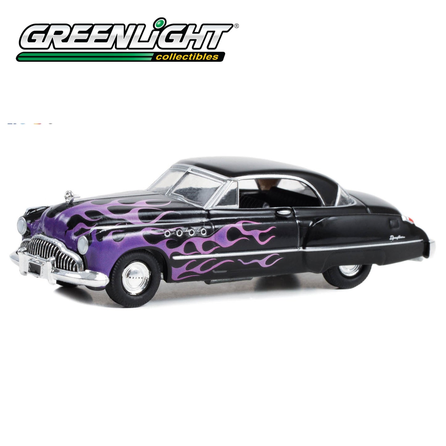 GREENLIGHT Flames The Series - 1949 Buick Roadmaster Hardtop - Black with Flames 1:64 - 30432