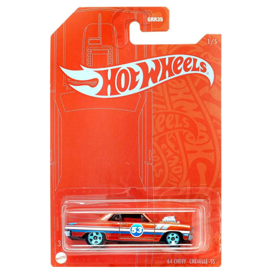 2021 HOT WHEELS 53rd Anniversary Orange and Blue Series '64 Chevy Chevelle SS 1:64 1/5 - GRR36