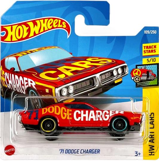 2022 HOT WHEELS '71 Dodge Charger 109/250 HW Art Cars 5/10 1:64 HCX14