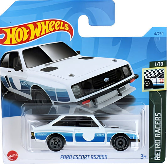 2023 HOT WHEELS Ford Escort RS2000 White 4/250 Retro Racers 1/10 1:64 - HKG25