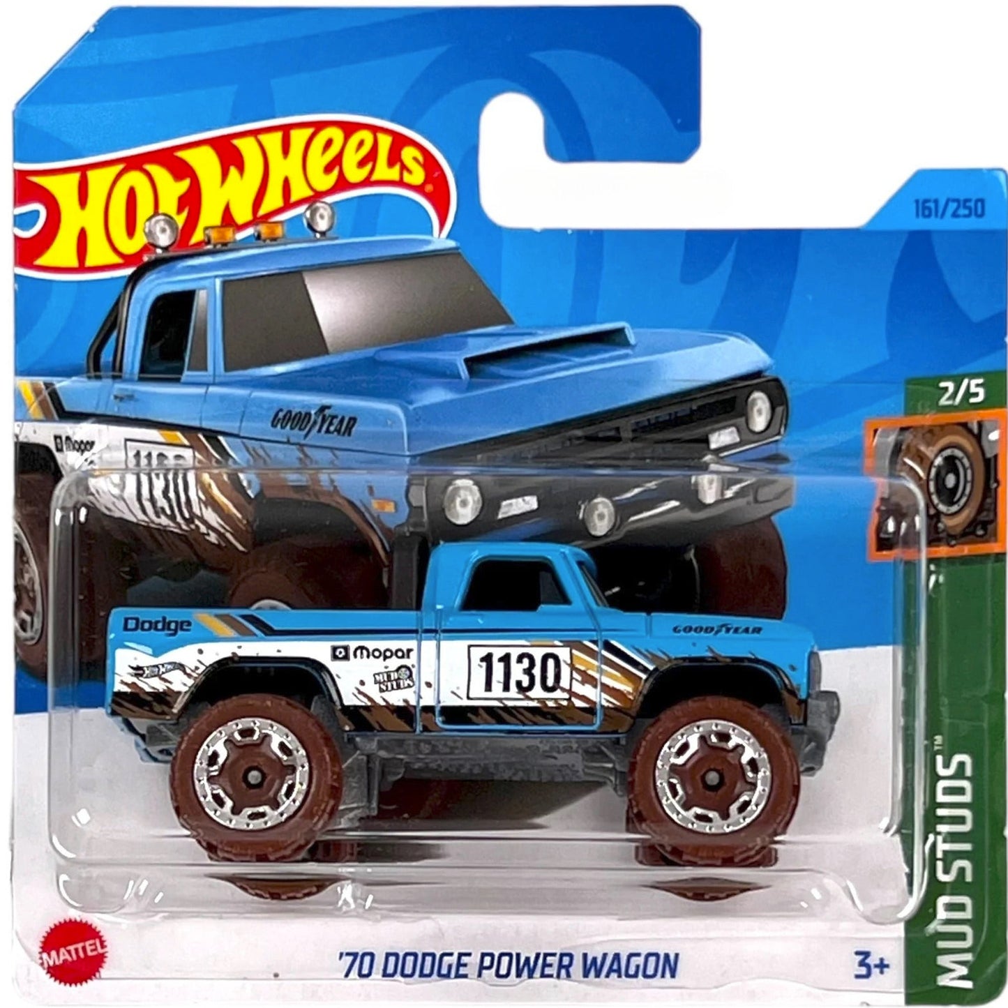 2023 HOT WHEELS '70 Dodge Power Wagon Blue 161/250 Mud Studs 2/5 1:64 - HKH76