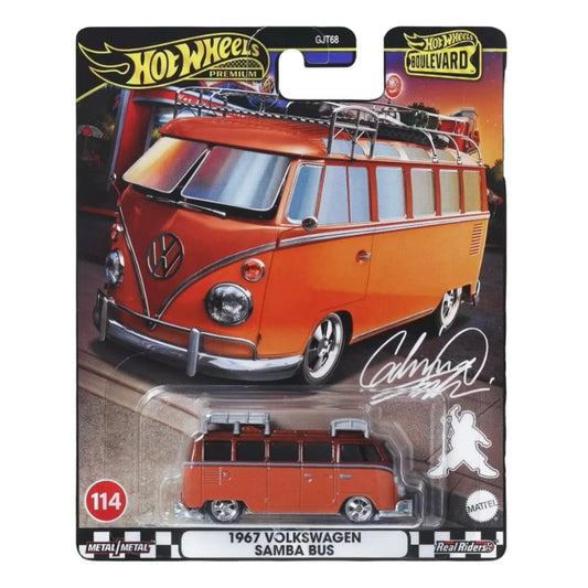 HOT WHEELS Premium 1967 Volkswagen Samba Bus - Boulevard Die-Cast #114 1:64 - HRT62