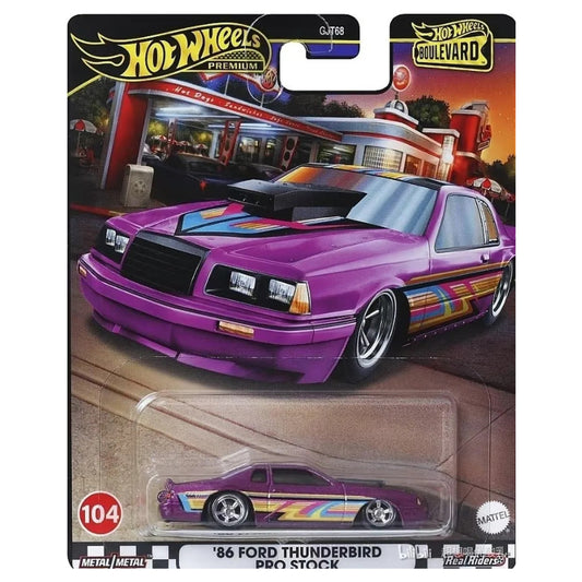 HOT WHEELS Premium '86 Ford Thunderbird Pro Stock - Boulevard Die-Cast #104 1:64 - HRT72