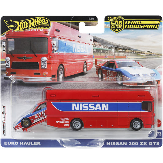 HOT WHEELS Premium Team Transport - Euro Hauler/94 Nissan 300ZX GTS #73 1:64 - HRV44