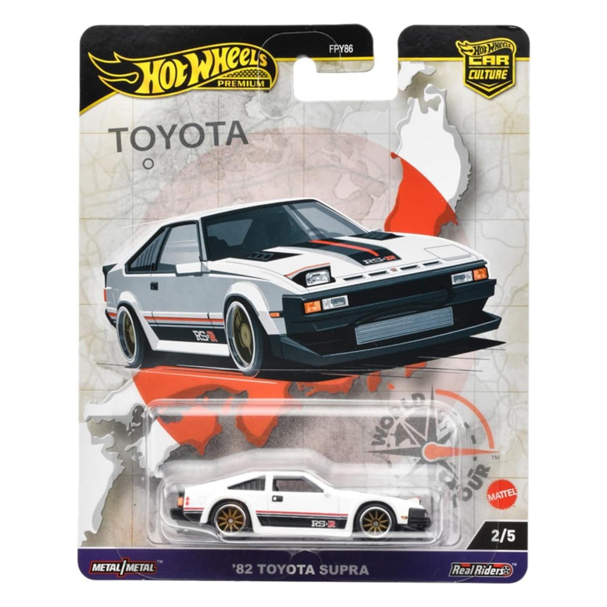 HOT WHEELS Premium Car Culture 82 Toyota Supra World Tour 2 5 1 64 HRV97