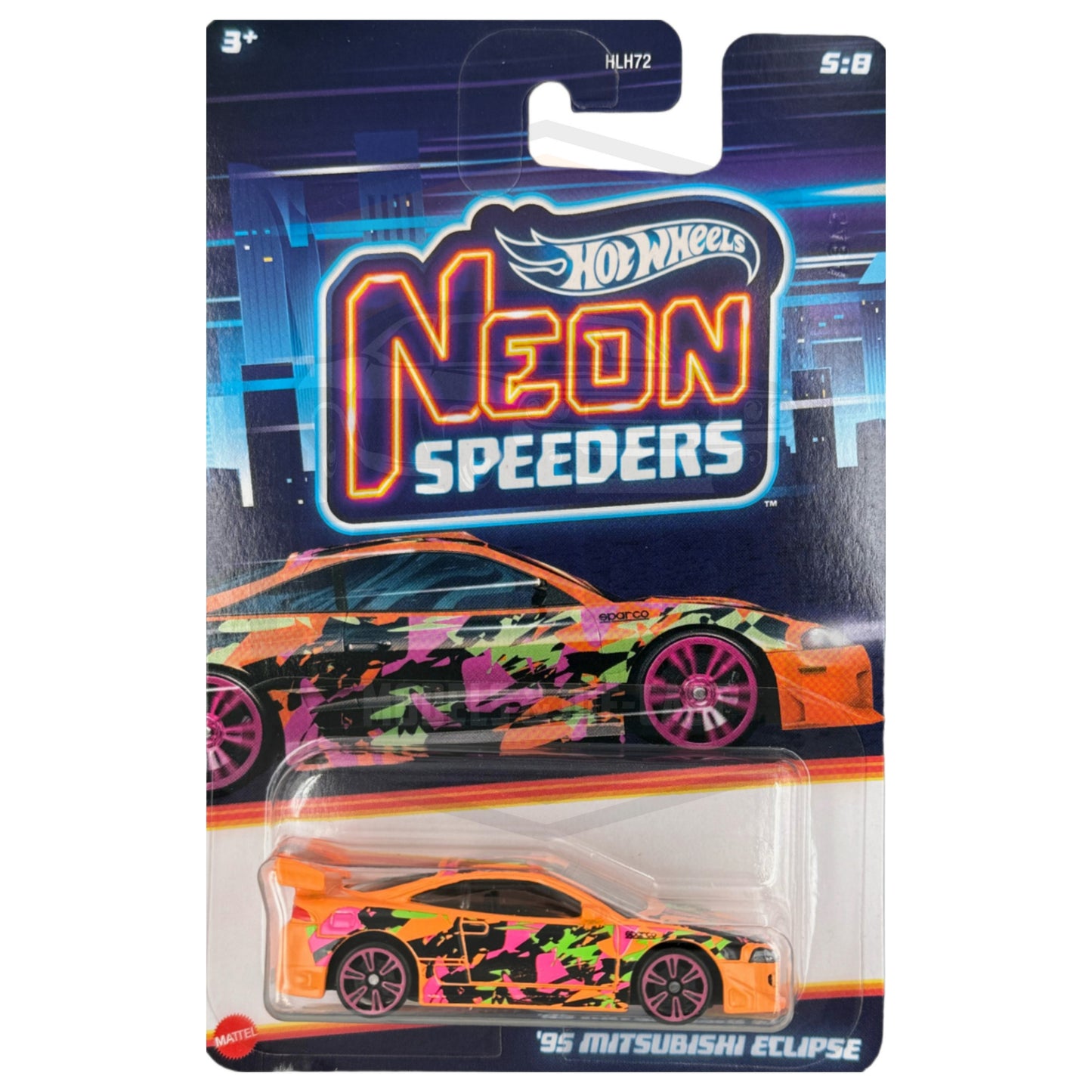 2024 HOT WHEELS Neon Speeders '95 Mitsubishi Eclipse - 5/8 - HRW71