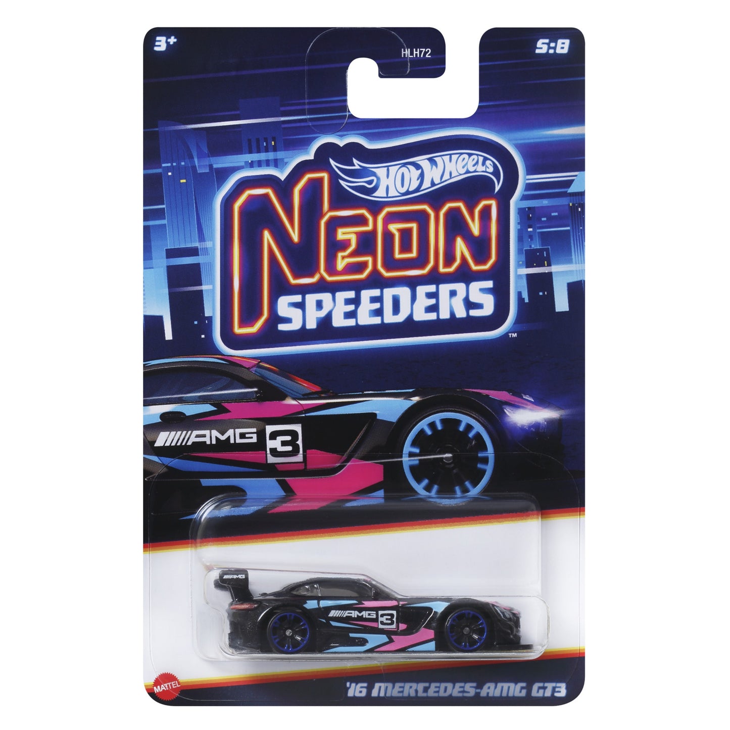 2024 HOT WHEELS Neon Speeders '16 Mercedes Benz AMG GT3 - 5/8 - HRW79