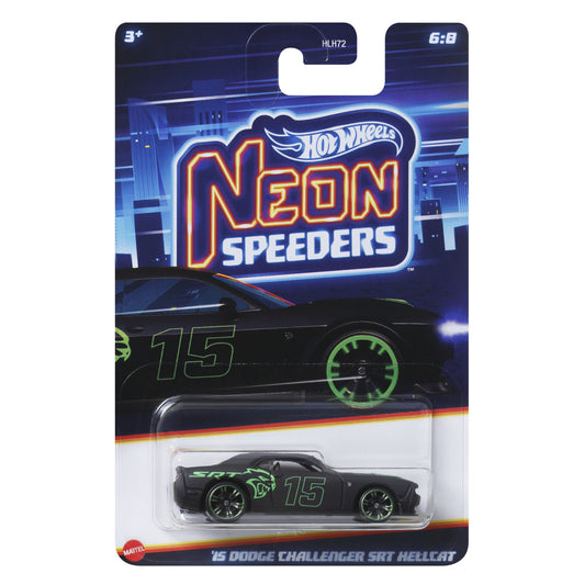 2024 HOT WHEELS Neon Speeders '15 Dodge Challenger SRT Hellcat - 6/8 - HRW80