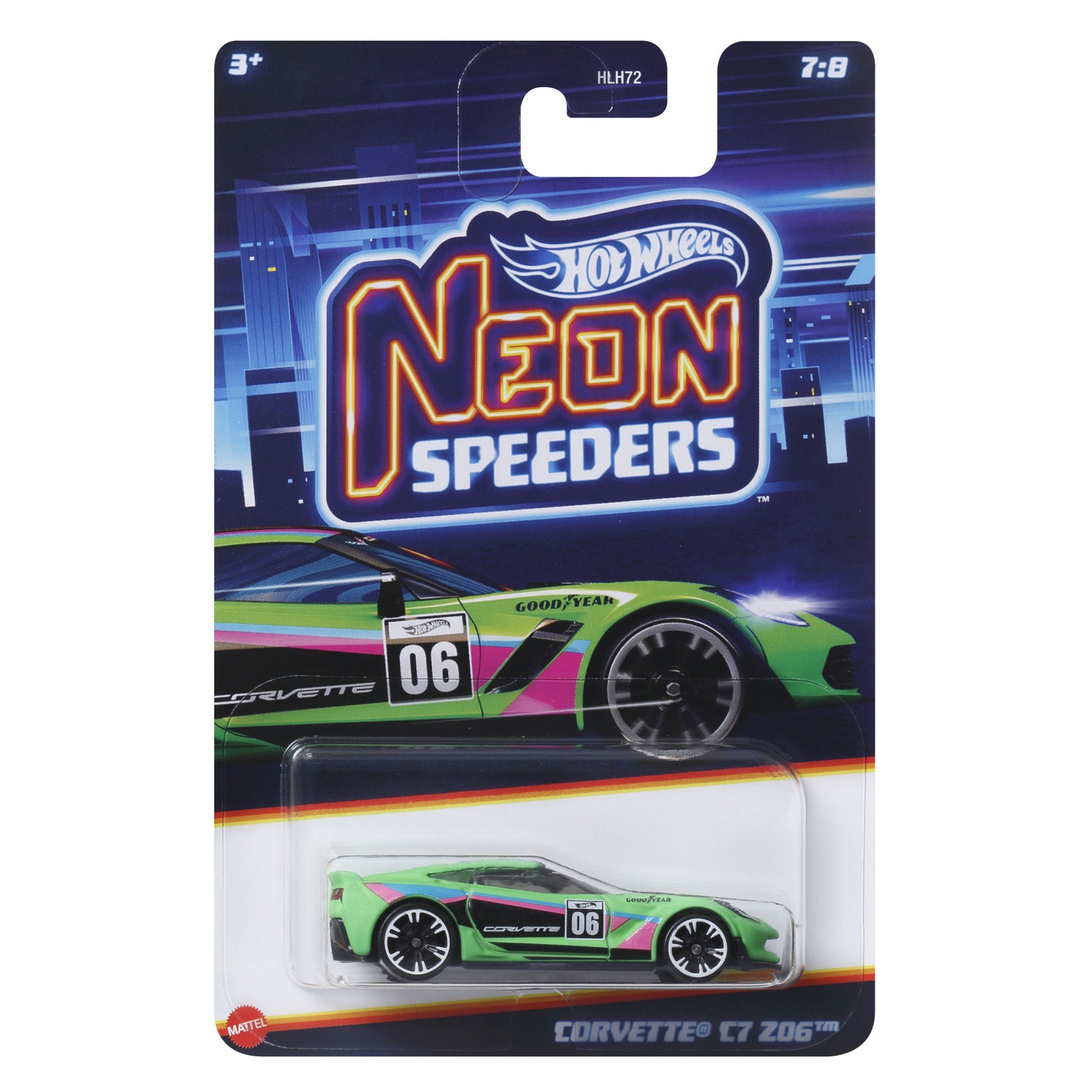 2024 HOT WHEELS Neon Speeders Chevrolet Corvette C7 Z06 - 7/8 - HRW81