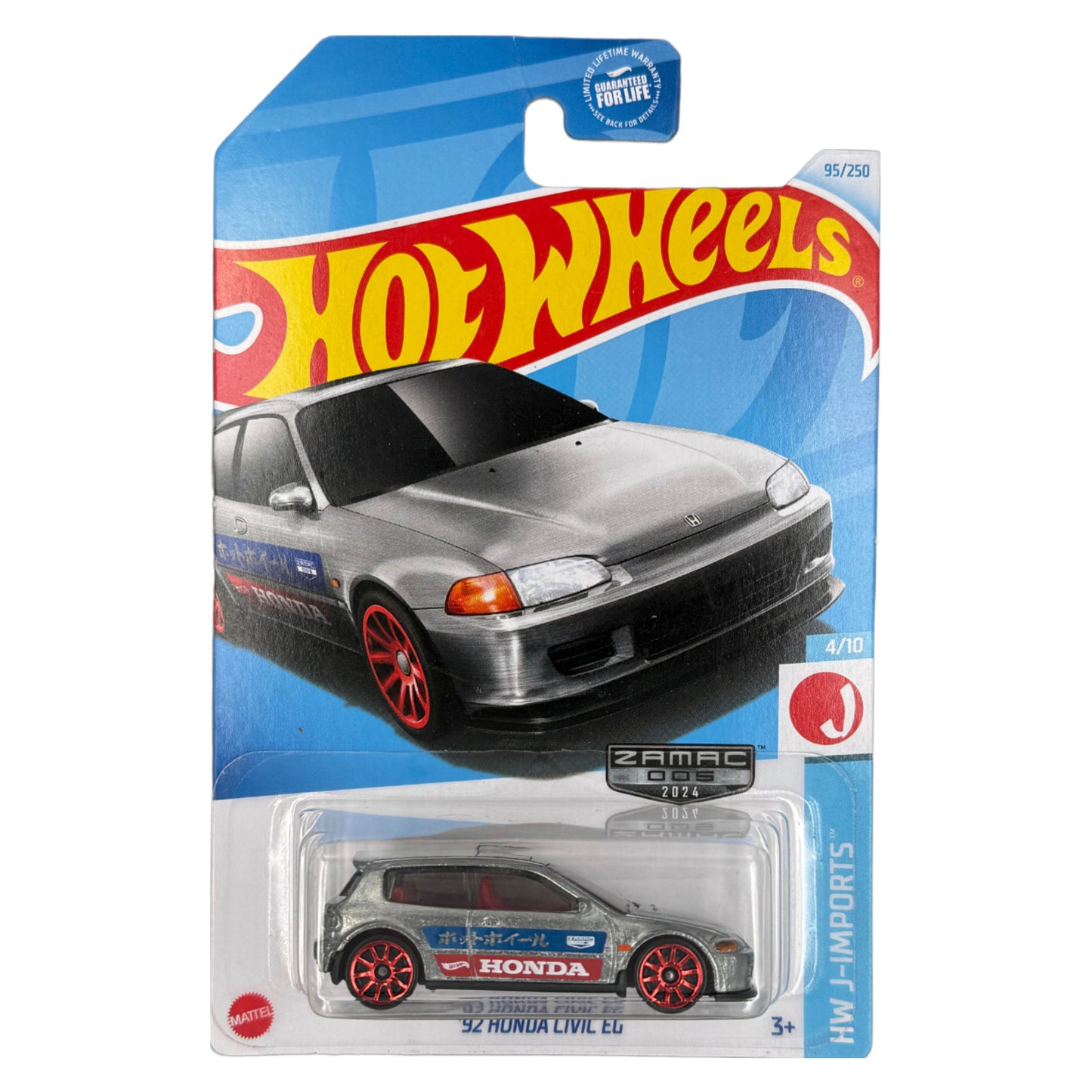 2024 HOT WHEELS '92 Honda Civic EG ZAMAC No. 005 1:64 - HTF50