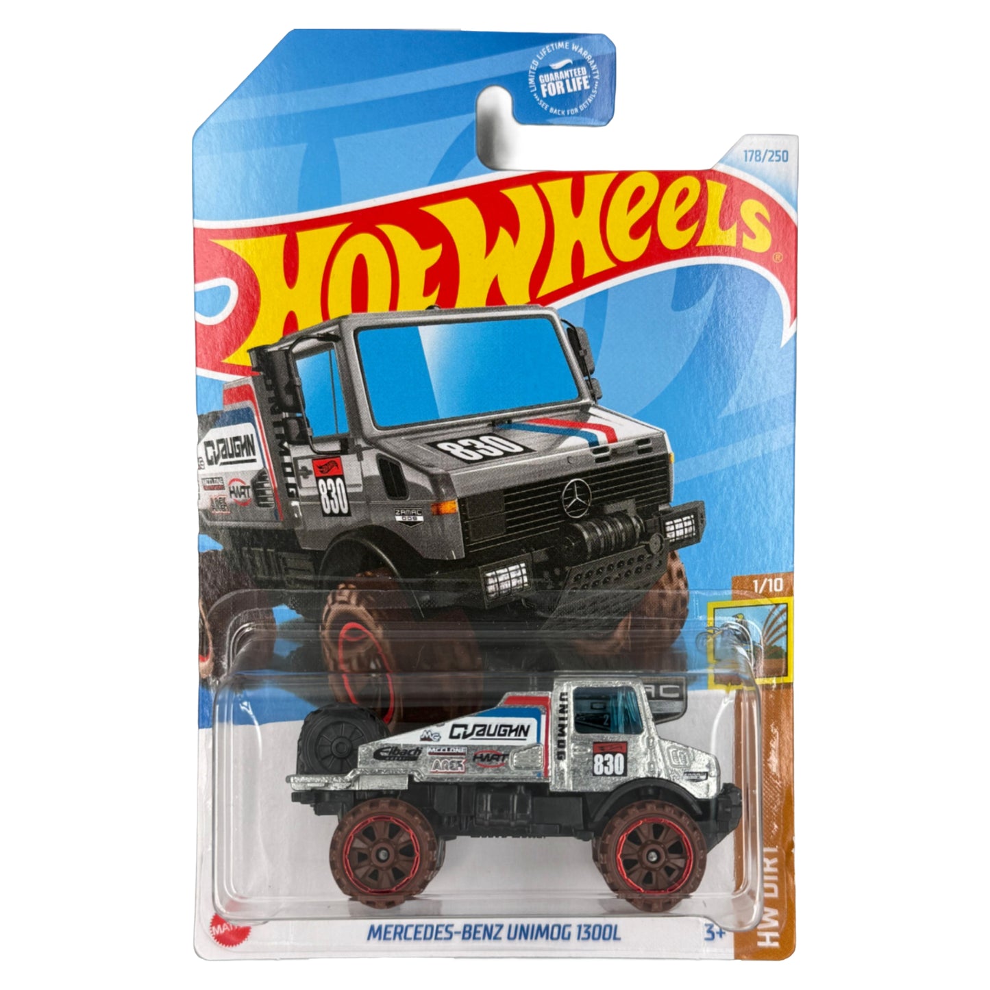 2024 HOT WHEELS Mercedes Benz Unimog 1300L ZAMAC No. 009 1:64 - HTF54