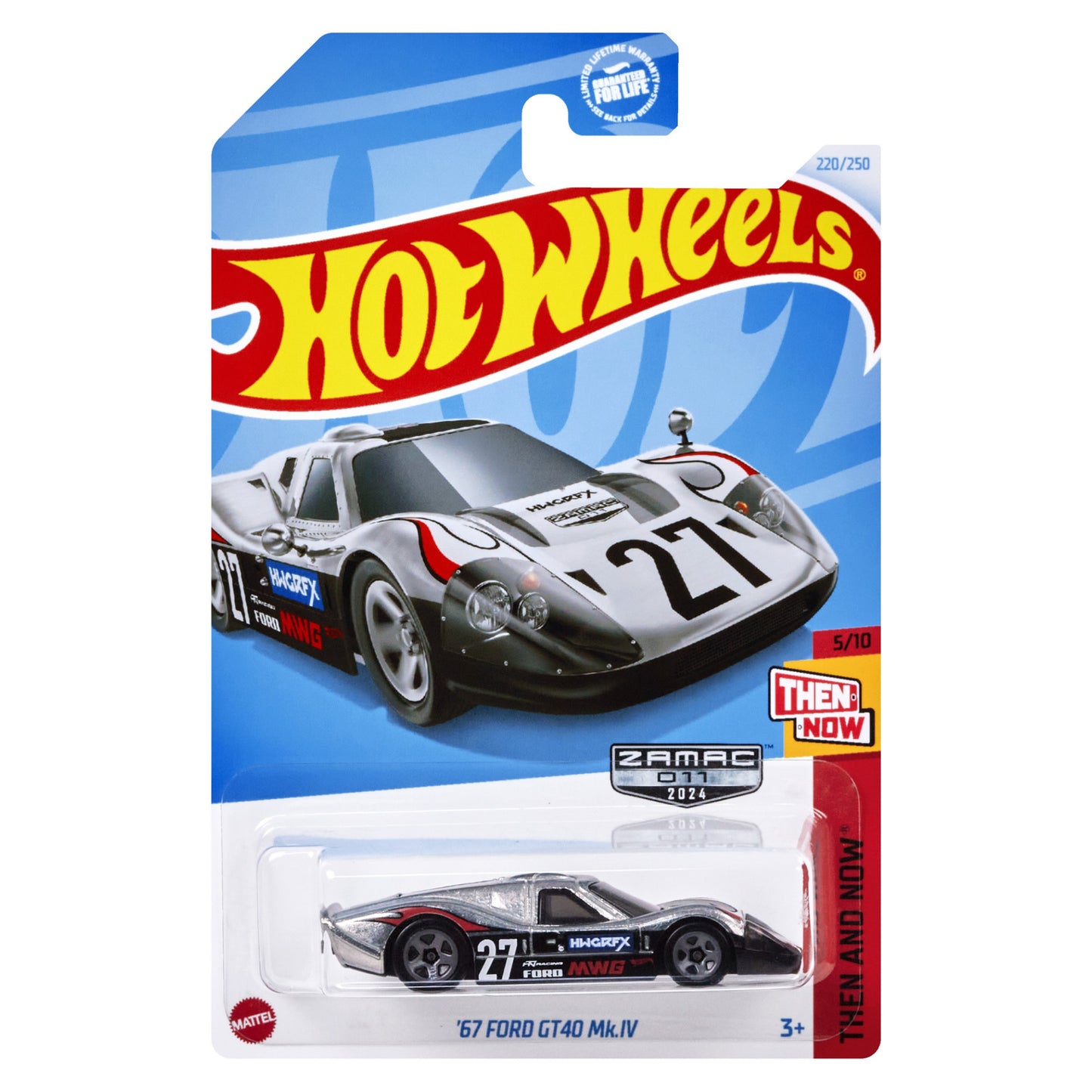 2024 HOT WHEELS '67 Ford GT40 Mk.IV ZAMAC 1:64 - HTF56