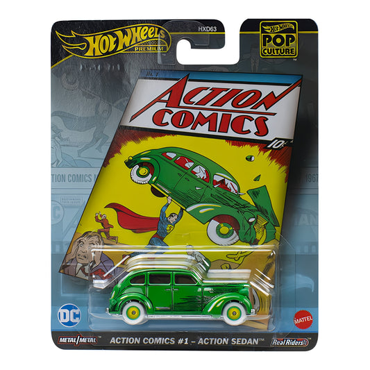 2024 HOT WHEELS Premium Pop Culture Action Comics #1 - Action Sedan - Action Comics #1 1:64 - HVJ50