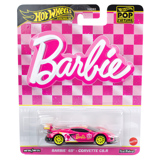 2024 HOT WHEELS Premium Pop Culture Barbie 65th - Corvette C8.R - Barbie 1:64 - HVJ51