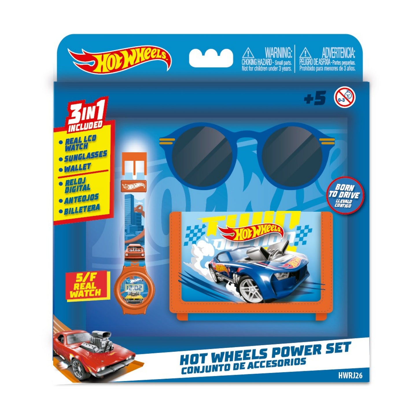 Hot Wheels Power Set - Watch + Wallet + Sunglasses Gift Set - HWRJ26