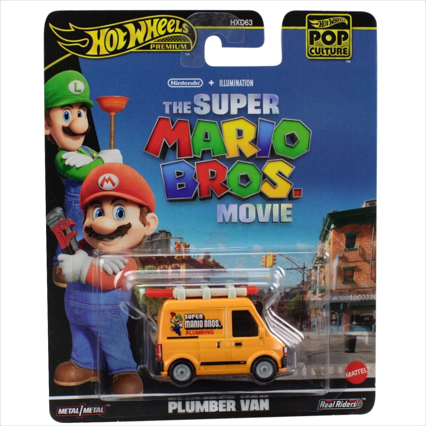 2024 HOT WHEELS Premium Pop Culture Plumber Van - Super Mario Bros 1:64 - HXF03