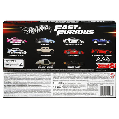 HOT WHEELS Fast & Furious 10 Car Multipack 1:64 - HVX27