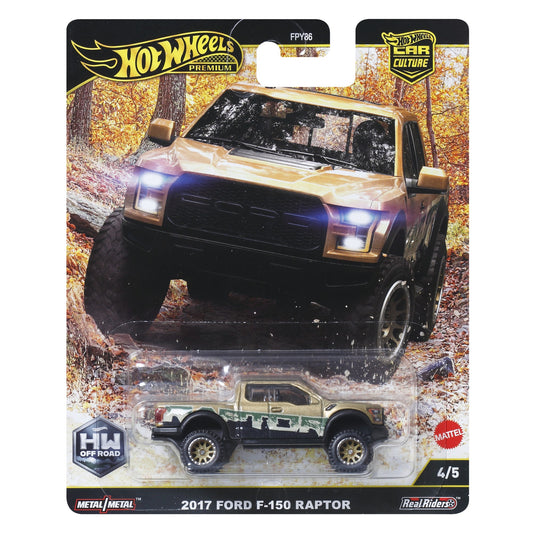 HOT WHEELS Premium Car Culture 2017 Ford F-150 Raptor - HW Off-Road 4/5 1:64 - JBK70