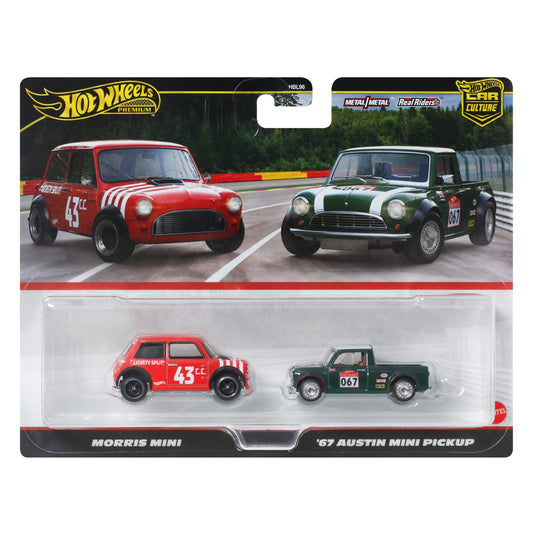 HOT WHEELS Premium Car Culture 2 Pack - Morris Mini & '67 Austin Mini Pickup 1:64 - JBK97