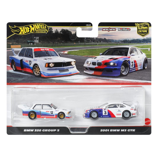 HOT WHEELS Premium Car Culture 2 Pack - '01 BMW M3 GTR & BMW 320 Group 5 1:64 - JBK99