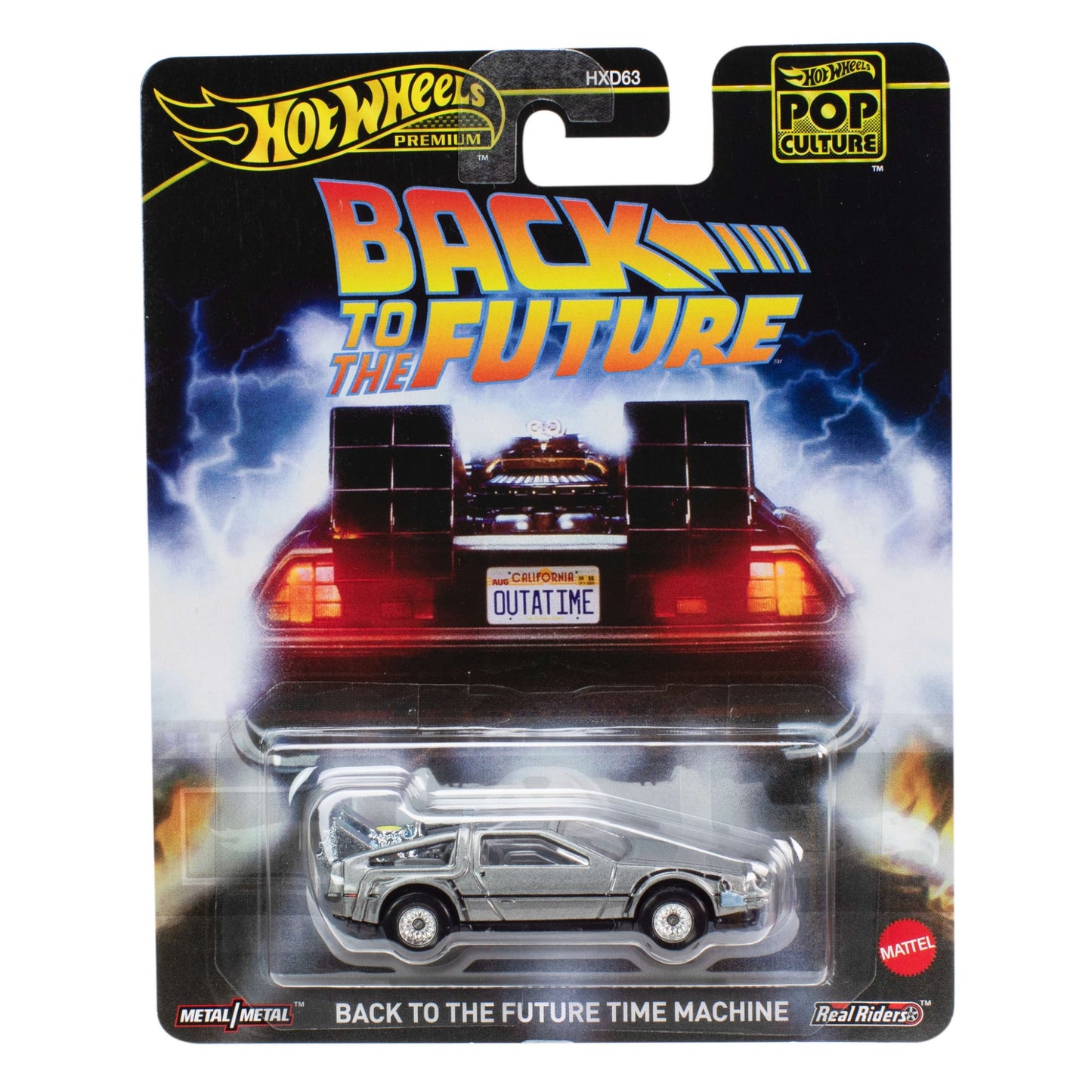 2025 HOT WHEELS Premium Pop Culture Back to the Future Time Machine 1:64 - JBL65