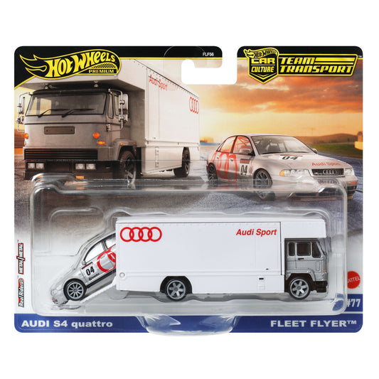 HOT WHEELS Premium Team Transport - Audi S4 Quattro/Fleet Flyer #77 1:64 - JBM30