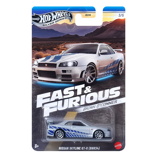 HOT WHEELS Nissan Skyline GT-R (BNR34) - Fast & Furious: Brian O'Conner Series 3/5 1:64 - JBY31