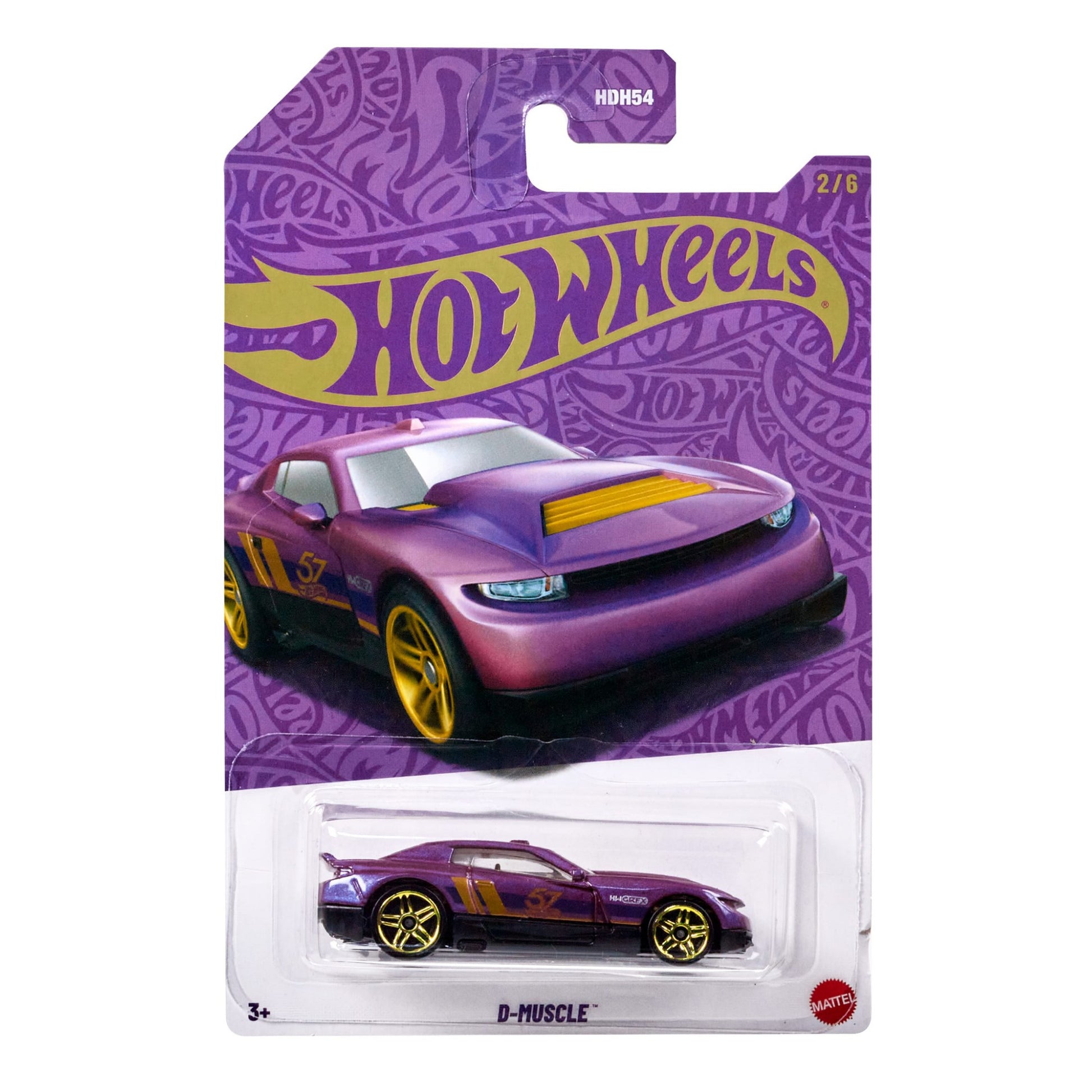 2025 HOT WHEELS 57th Anniversary Purple and Gold Series D-Muscle 1:64 2/6 - JDM21