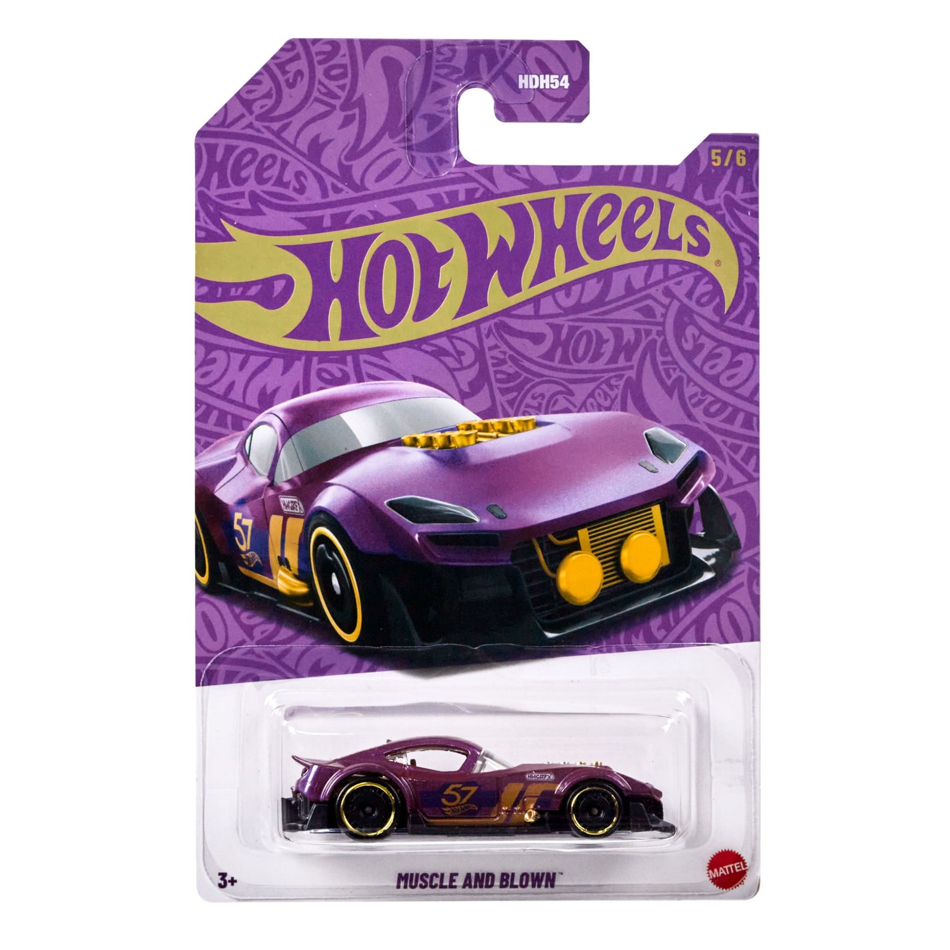 2025 HOT WHEELS 57th Anniversary Purple and Gold Series Muscle and Blown 1:64 5/6 - JDM24