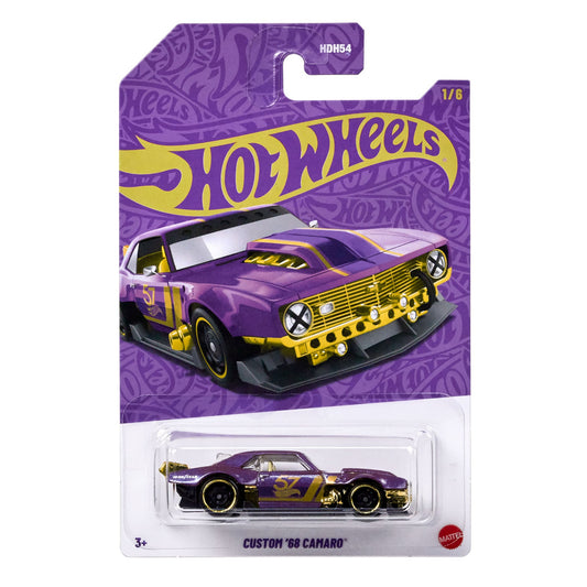 2025 HOT WHEELS 57th Anniversary Purple and Gold Series Custom '68 Camaro 1:64 1/6 - JDM26