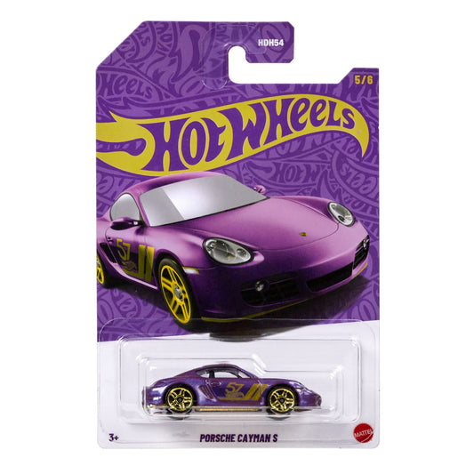 2025 HOT WHEELS 57th Anniversary Purple and Gold Series Porsche Cayman S 1:64 5/6 - JDM30