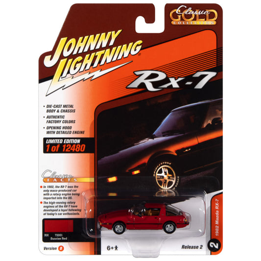 JOHNNY LIGHTNING 1982 Mazda RX-7 Sunrise Red 1:64 - JLCG029B-2