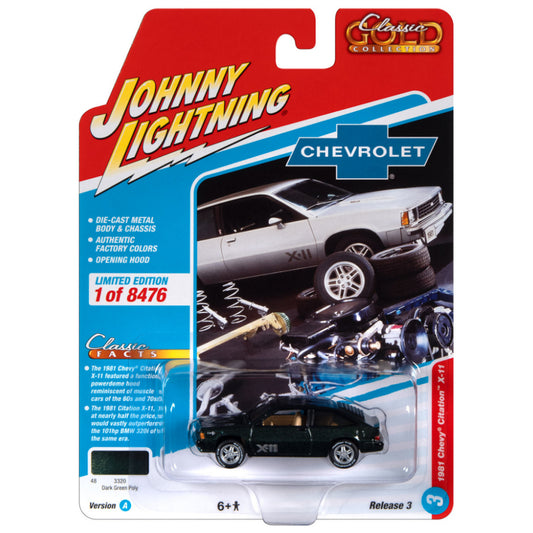 JOHNNY LIGHTNING 1981 Chevrolet Citation X-11 Dark Green Metallic 1:64 - JLCG030A-3