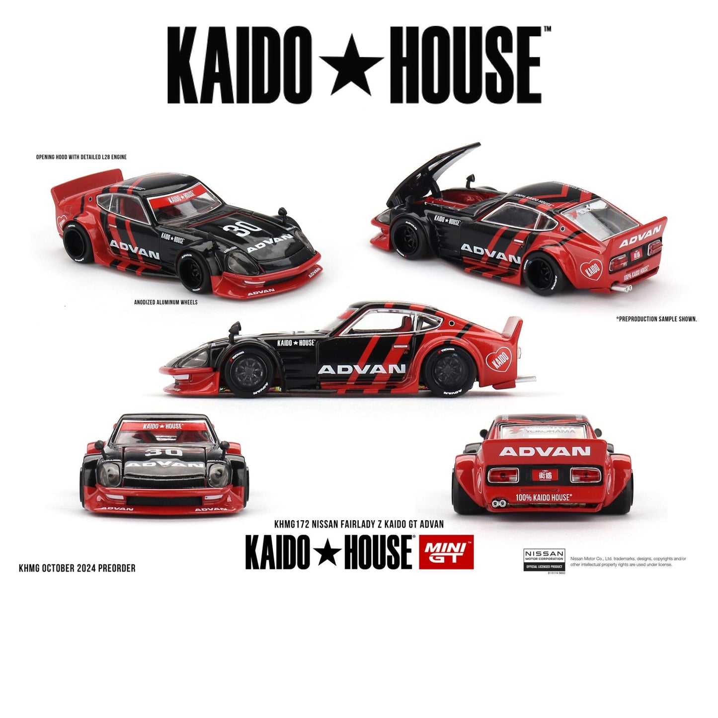 MINI GT Nissan Fairlady Z Kaido GT Advan 1:64 - KHMG172