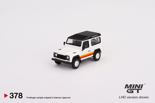 MINI GT Land Rover Defender 90 Wagon White LHD #378 1:64 - MGT00378