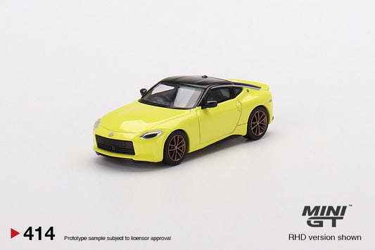 MINI GT Nissan Fairlady Z Proto Spec 2023 Ikazuchi Yellow RHD #414 1:64 - MGT00414