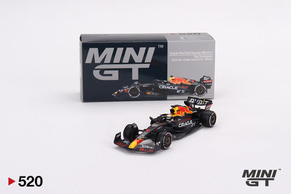 MINI GT Oracle Red Bull Racing RB18 #1 Max Verstappen 2022 Abu Dhabi Grand Prix Winner #520 1:64 - MGT00520