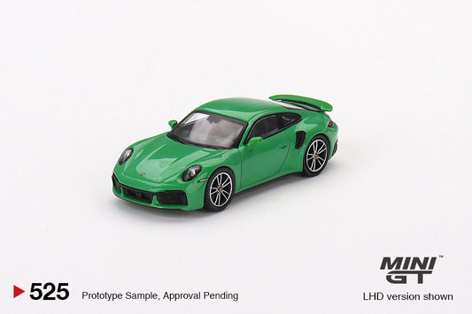 MINI GT Porsche 911 Turbo S Python Green LHD/RHD #525 1:64 - MGT00525