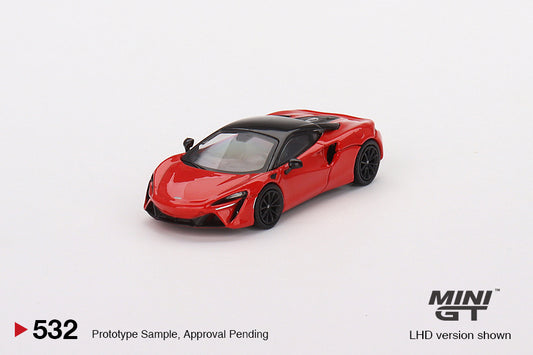 MINI GT McLaren Artura Vermillion Red LHD/RHD #532 1:64 - MGT00532