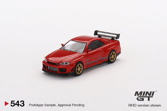 MINI GT Nissan GT-R (R34) Tommykaira R-Z Red RHD #543 1:64 - MGT00543