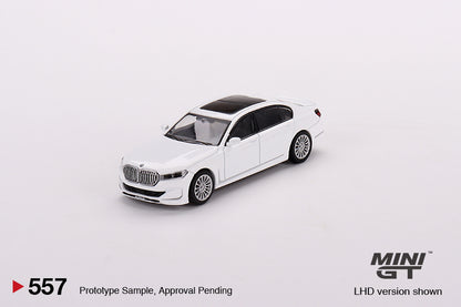 MINI GT BMW Alpina B7 xDrive Alpine White LHD/RHD #557 1:64 - MGT00557