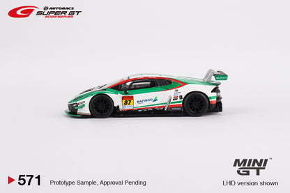 MINI GT Lamborghini Huracán GT3 EVO #87 “Bamboo Airways Lamborghini GT3” JLOC 2022 Super GT Series LHD #571 1:64 - MGT00571