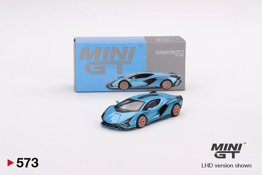 MINI GT Lamborghini Sián FKP 37 Blu Aegir LHD #573 1:64 - MGT00573