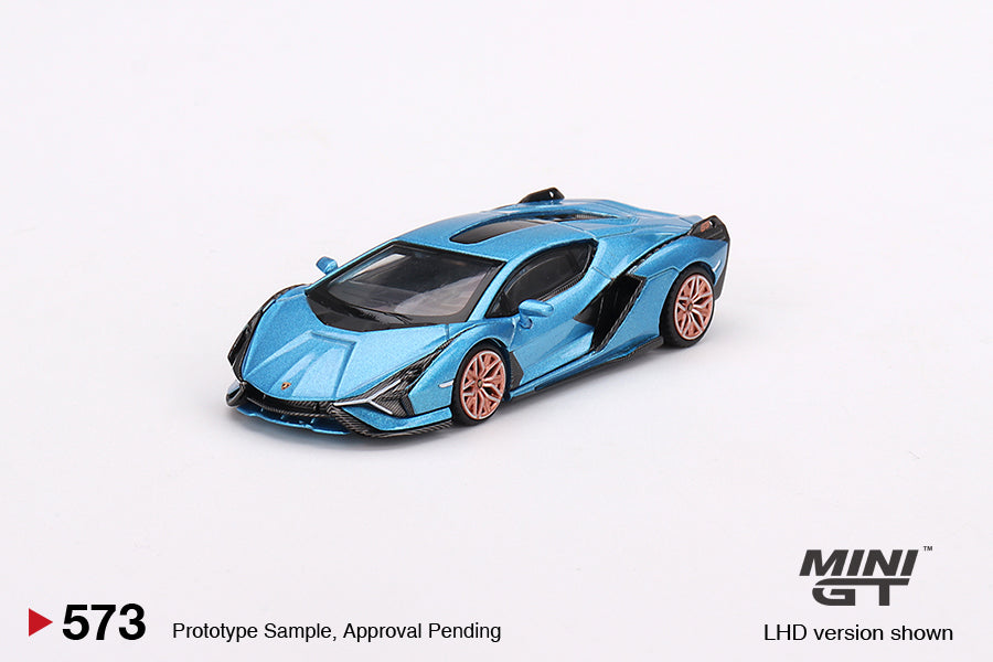 MINI GT Lamborghini Sián FKP 37 Blu Aegir LHD #573 1:64 - MGT00573