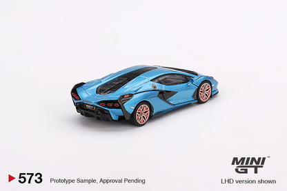 MINI GT Lamborghini Sián FKP 37 Blu Aegir LHD #573 1:64 - MGT00573