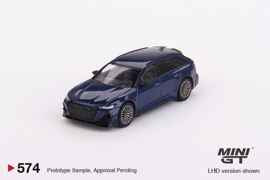 MINI GT ABT Audi RS6-R Navarra Blue Metallic LHD #574 1:64 - MGT00574