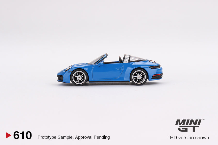 MINI GT Porsche 911 Targa 4S Shark Blue LHD/RHD #610 1:64 - MGT00610