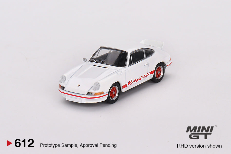 MINI GT Porsche 911 Carrera RS 2.7 Grand Prix White with Red Livery LHD #612 1:64 - MGT00612